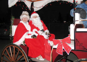 Here's Santa Claus and Mrs Claus during the 2008 Santa Claus Parade of Lights.